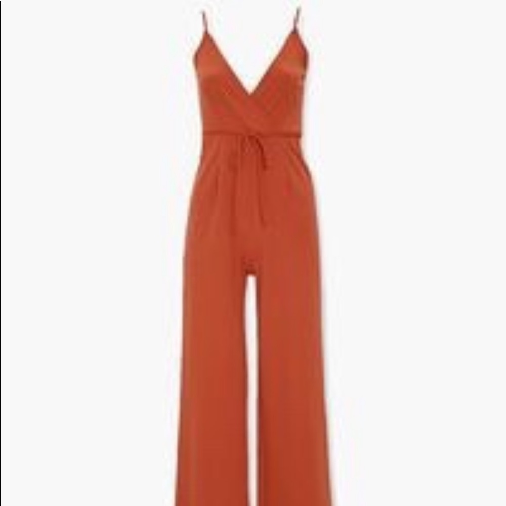 Orange wide leg jumpsuit